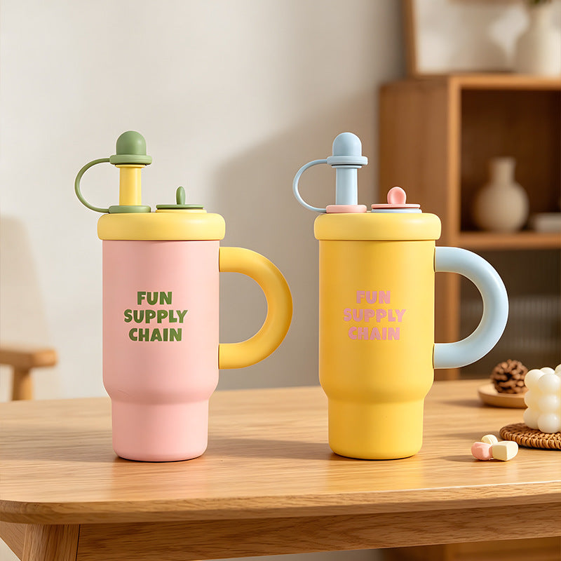 Large Capacity Insulated Mug with Handle - 900ml, Stainless Steel, Portable