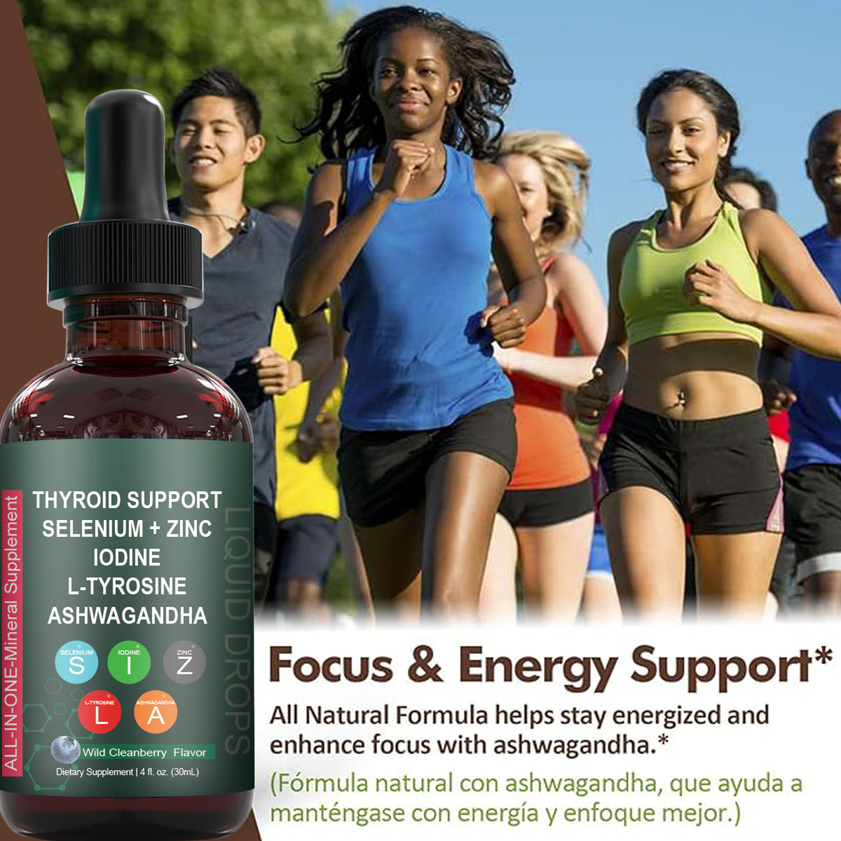 Thyroid Support Liquid Drops with Selenium, Zinc & Iodine, 30ml
