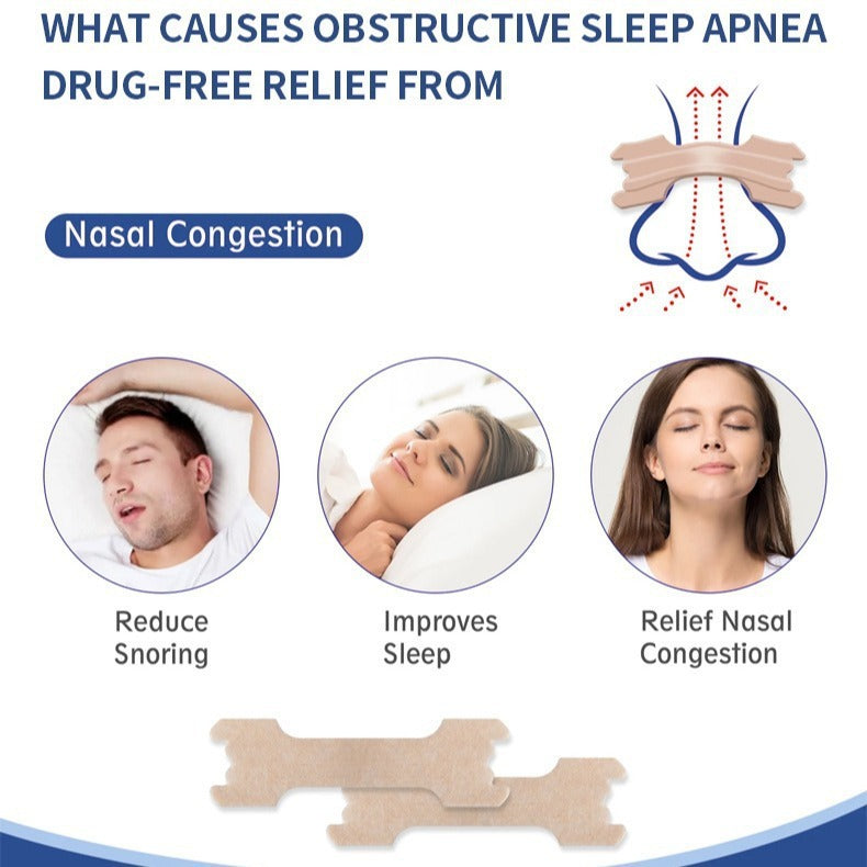 Anti-Snoring Nose Strip Stickers - 30 Herb Ventilation Nasal Patches