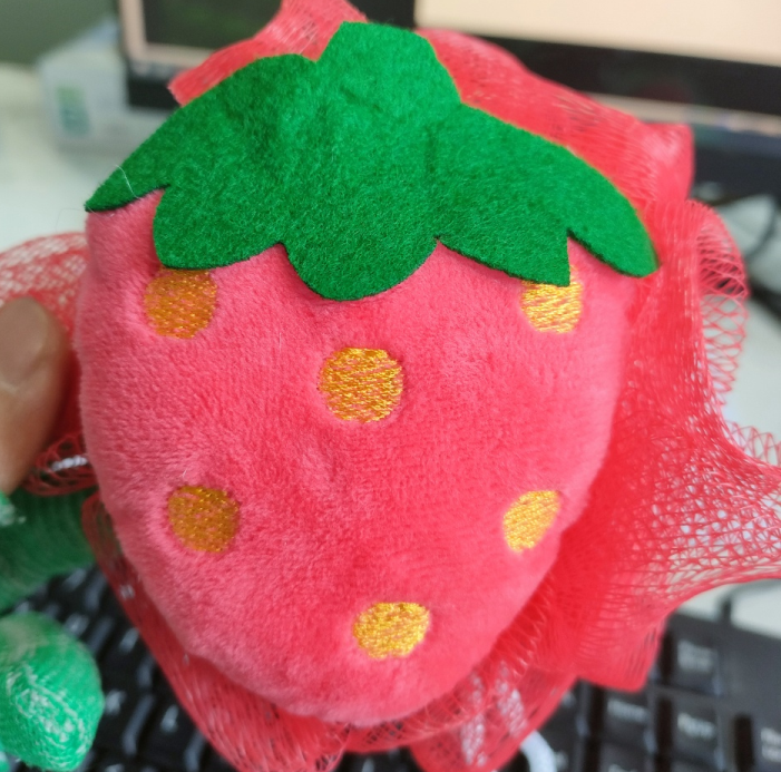 Cartoon Fruit Bath Towel Strawberry Style - PE, 1 Piece