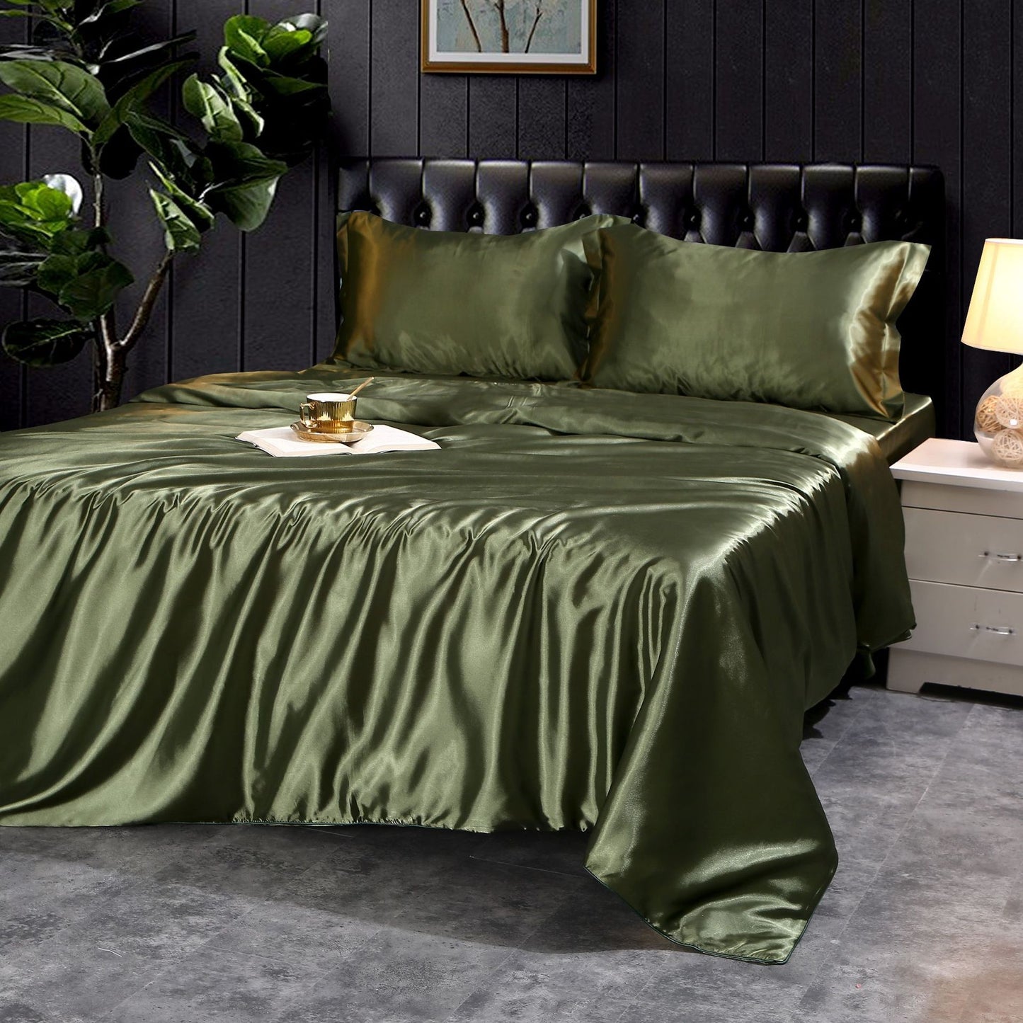 Silky Four-Piece Bedding Set - Quilt Cover Bed Sheet & Fitted Sheet