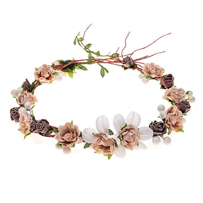 Flower Simulation Rose Wreath Headband - Multiple Colors