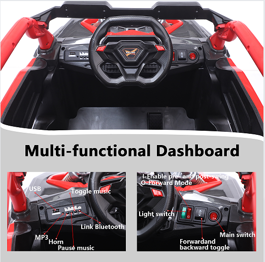 24V 400W Kids Ride On Car with Remote Control & Bluetooth - Red