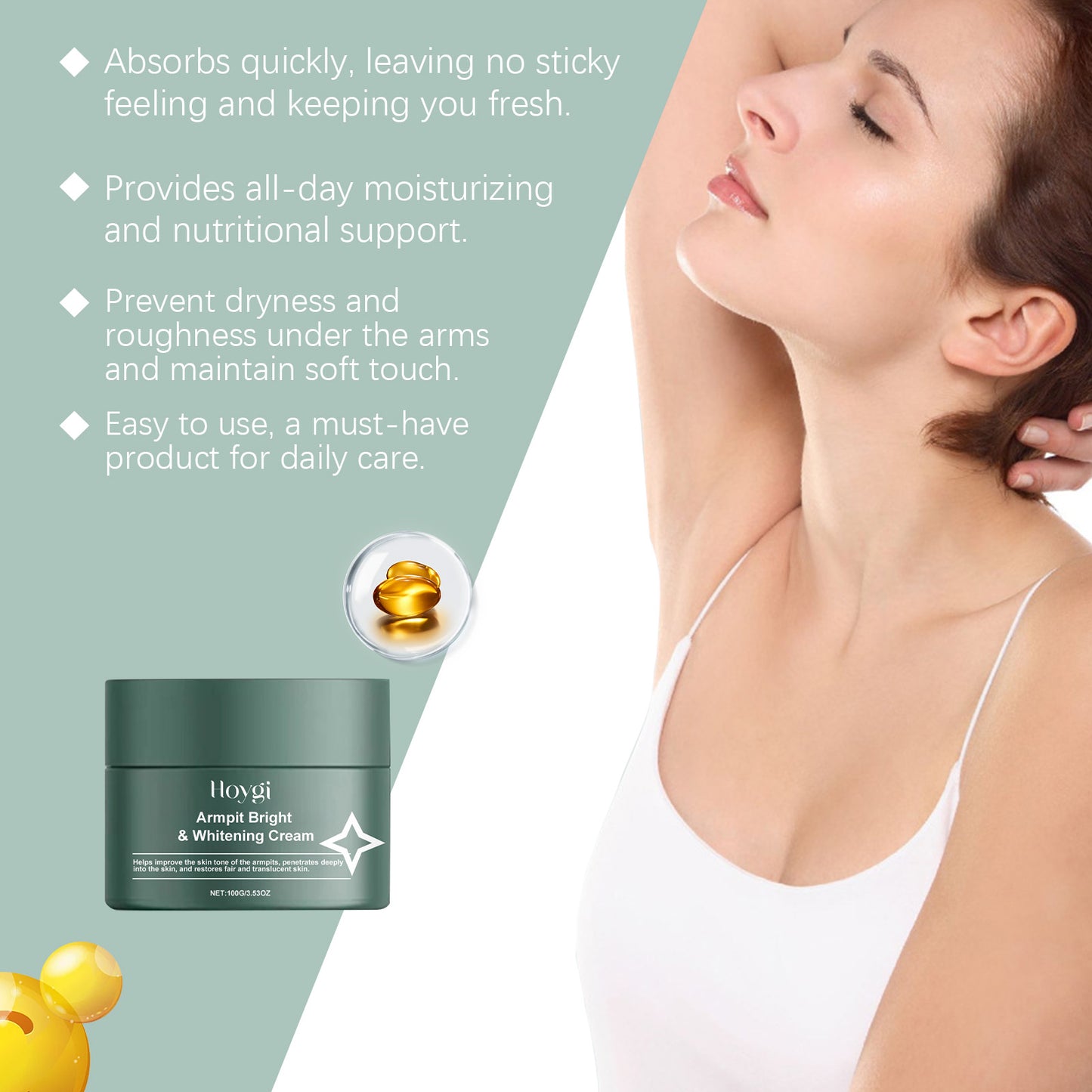 Brightening Underarm Cream with Vitamin C & Hyaluronic Acid - 100g