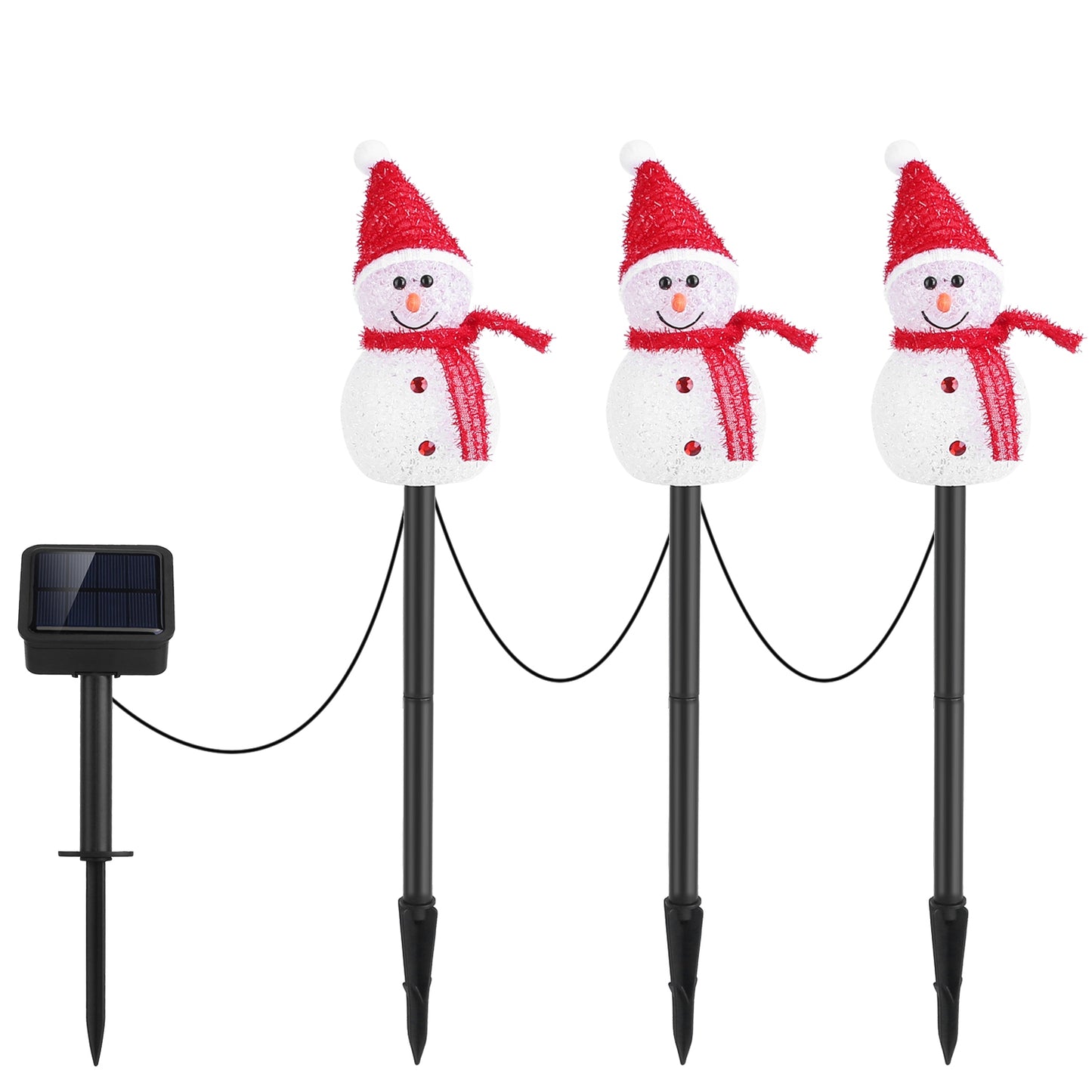 Solar Snowman Stake Light - Warm White LED Outdoor Christmas Decor