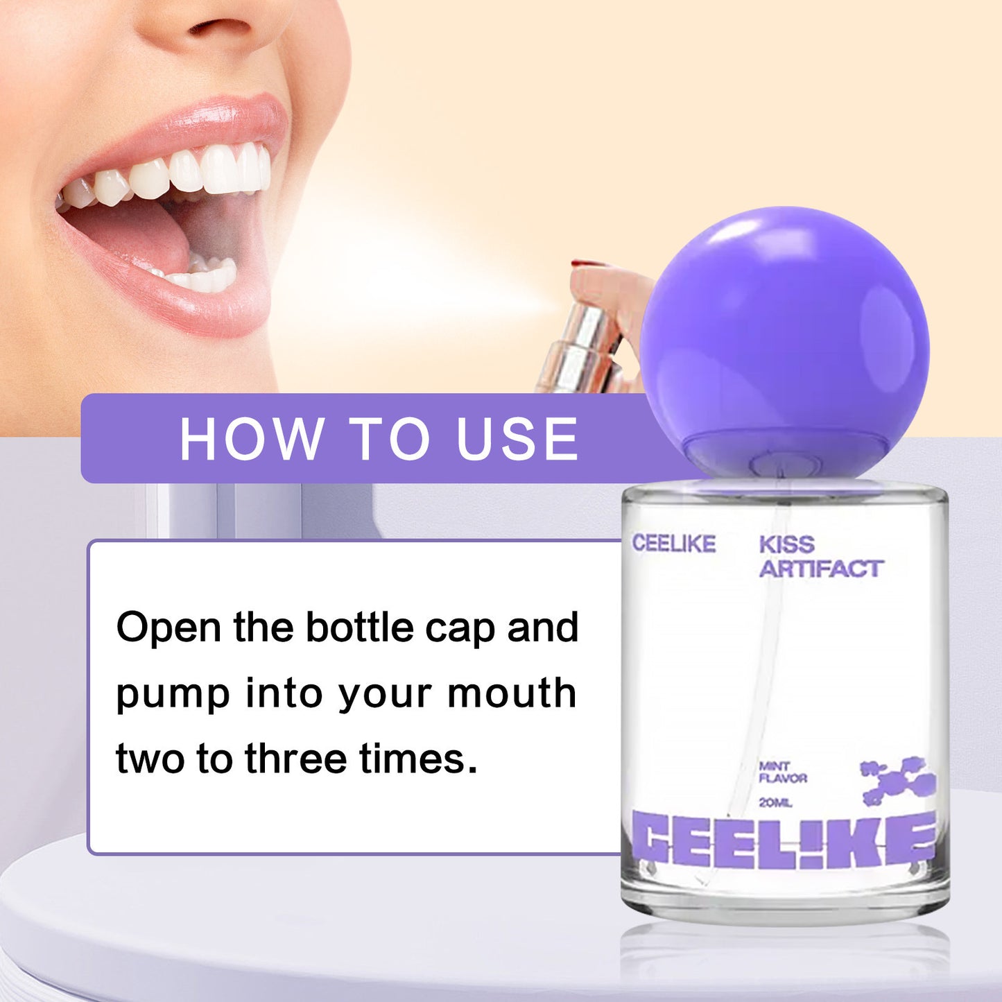 Portable Oral Deodorizing Spray for Fresh Breath - Unscented Mint & Flavors