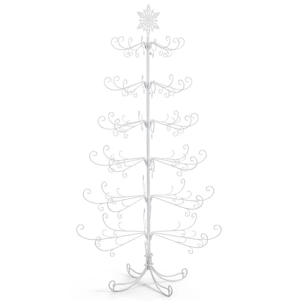6ft White PVC Artificial Christmas Tree with Snowflake Topper