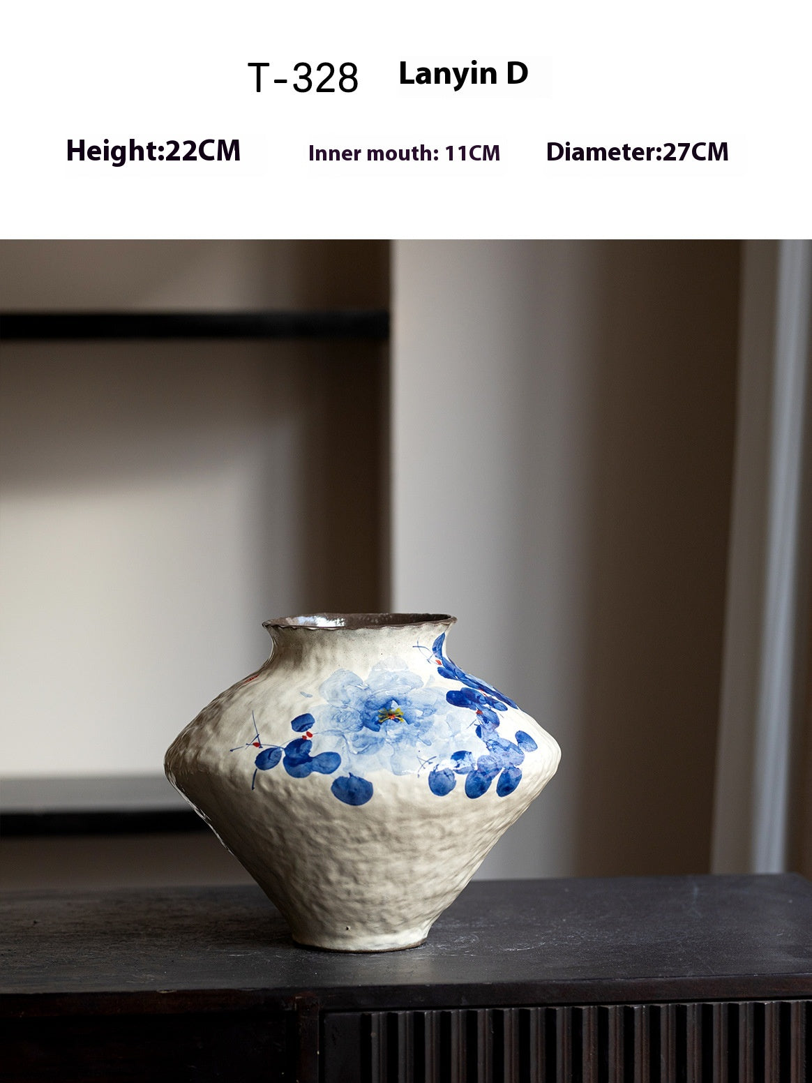 Chinese Style Handmade Ceramic Vase - Silent White Decorative Home Accent