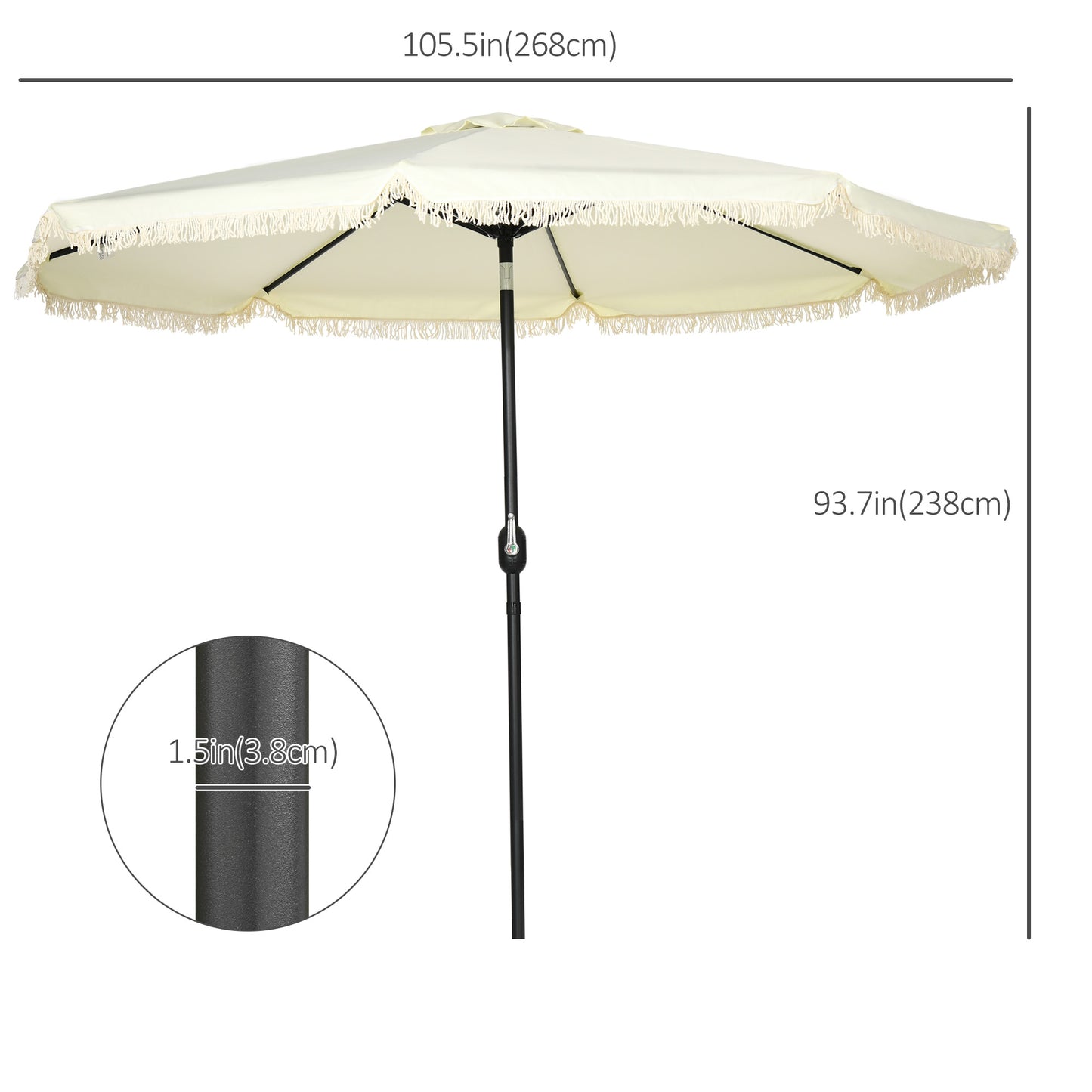 9 ft Cantilever Umbrella with Tilt & Crank - Cream White