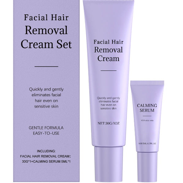 Facial Hair Removal Cream Set for Sensitive Skin - 1 or 2 Pieces
