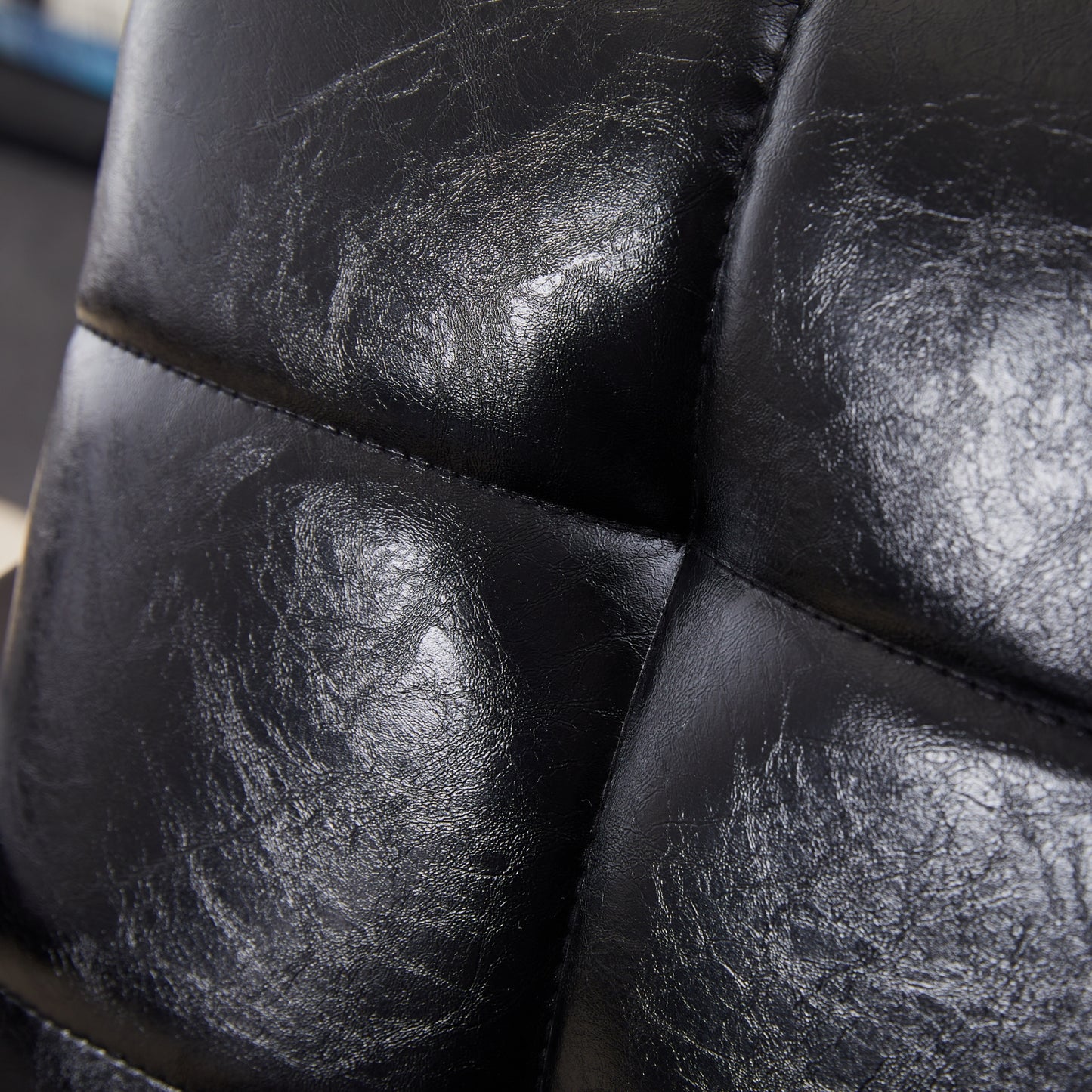 Modern High Back Armchair - Antique Black PU Leather