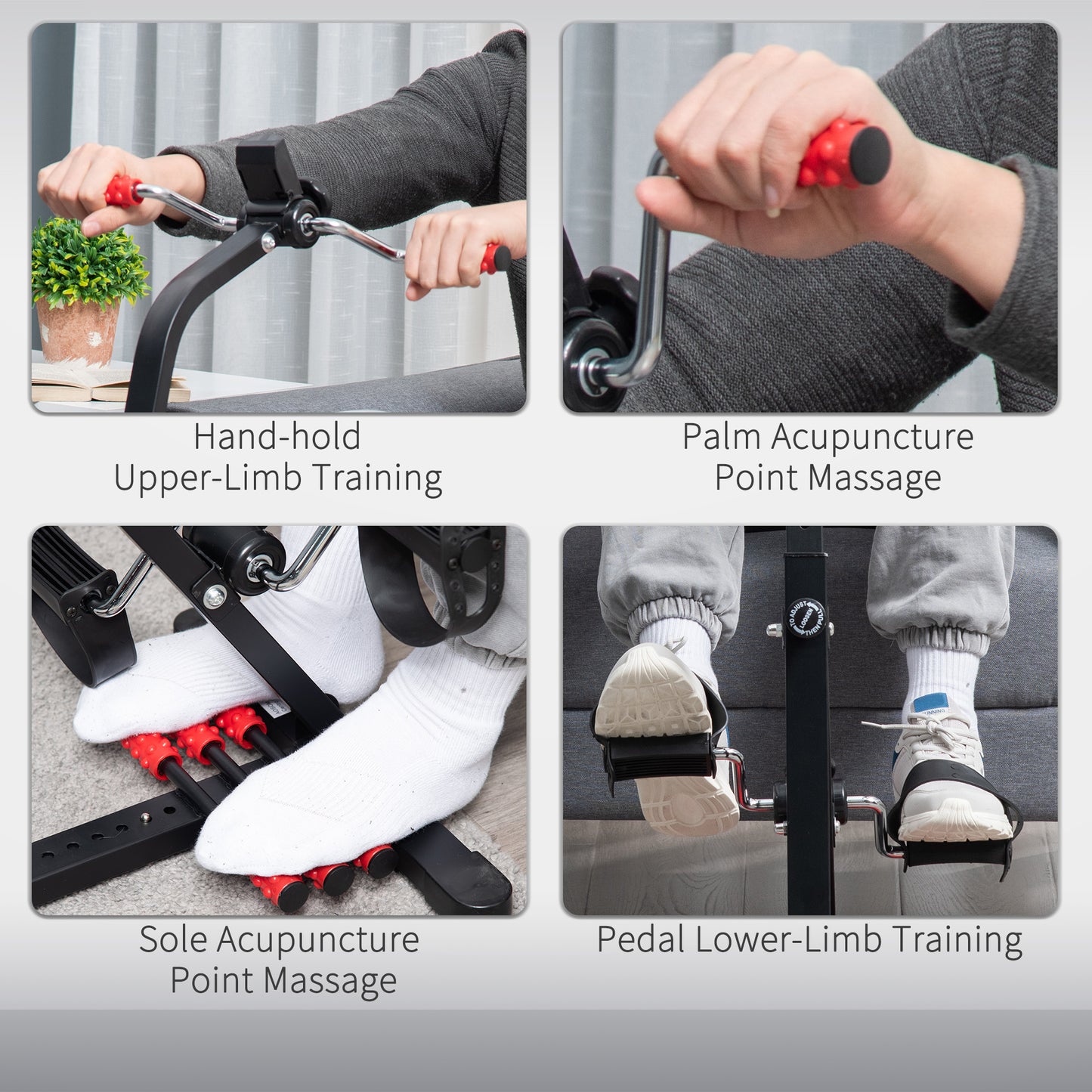 Height-Adjustable Pedal Exerciser with LCD Display & Foot Massage