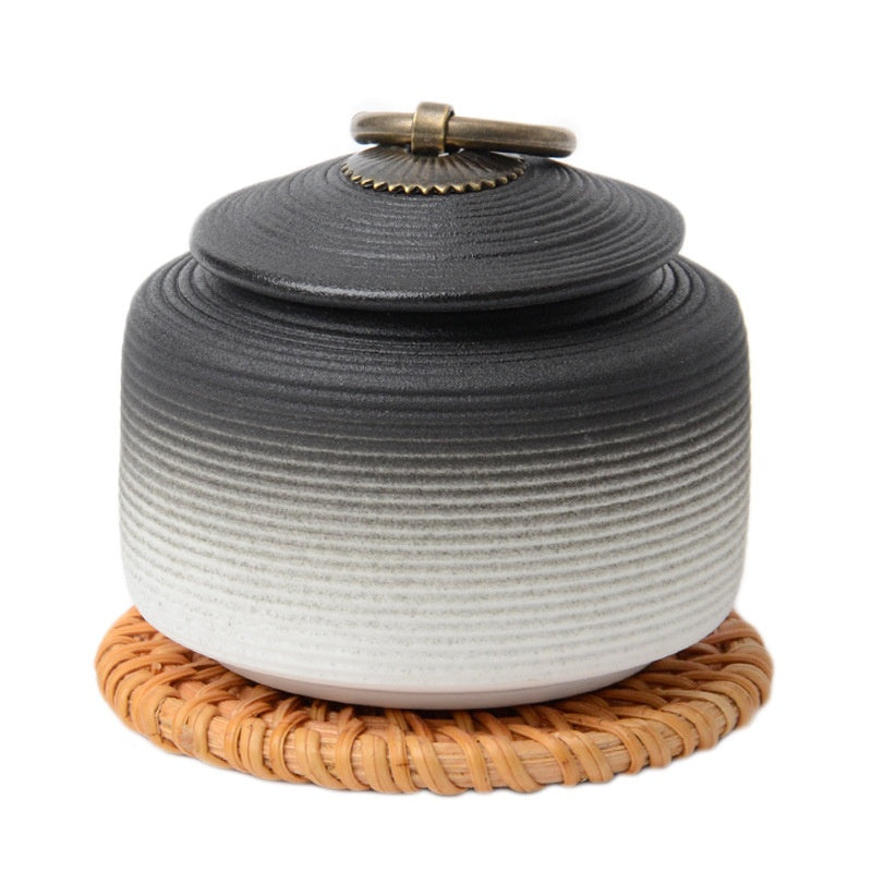 Retro Stoneware Sealed Tea Storage Canisters - Moisture-Proof Ceramic Jars