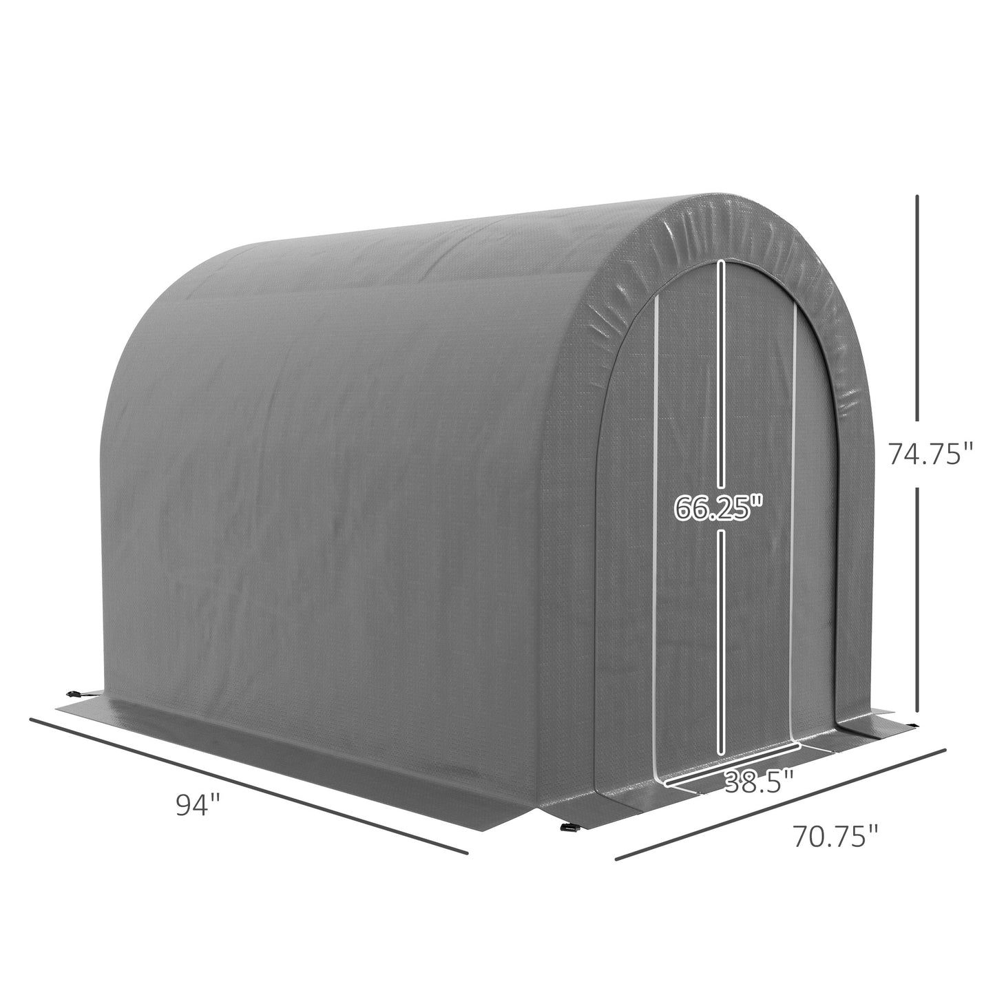 Heavy Duty Waterproof Outdoor Storage Tent - 6x8, Dark Gray