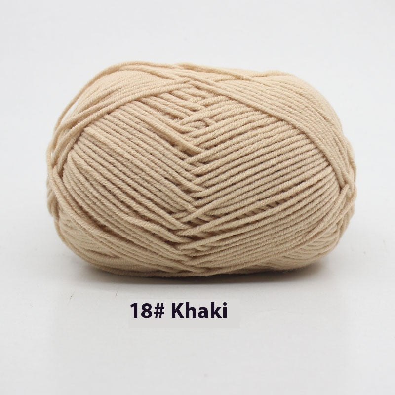 Four-Strand Milk Cotton Crochet Yarn Balls for Craft Projects - Multiple Colors
