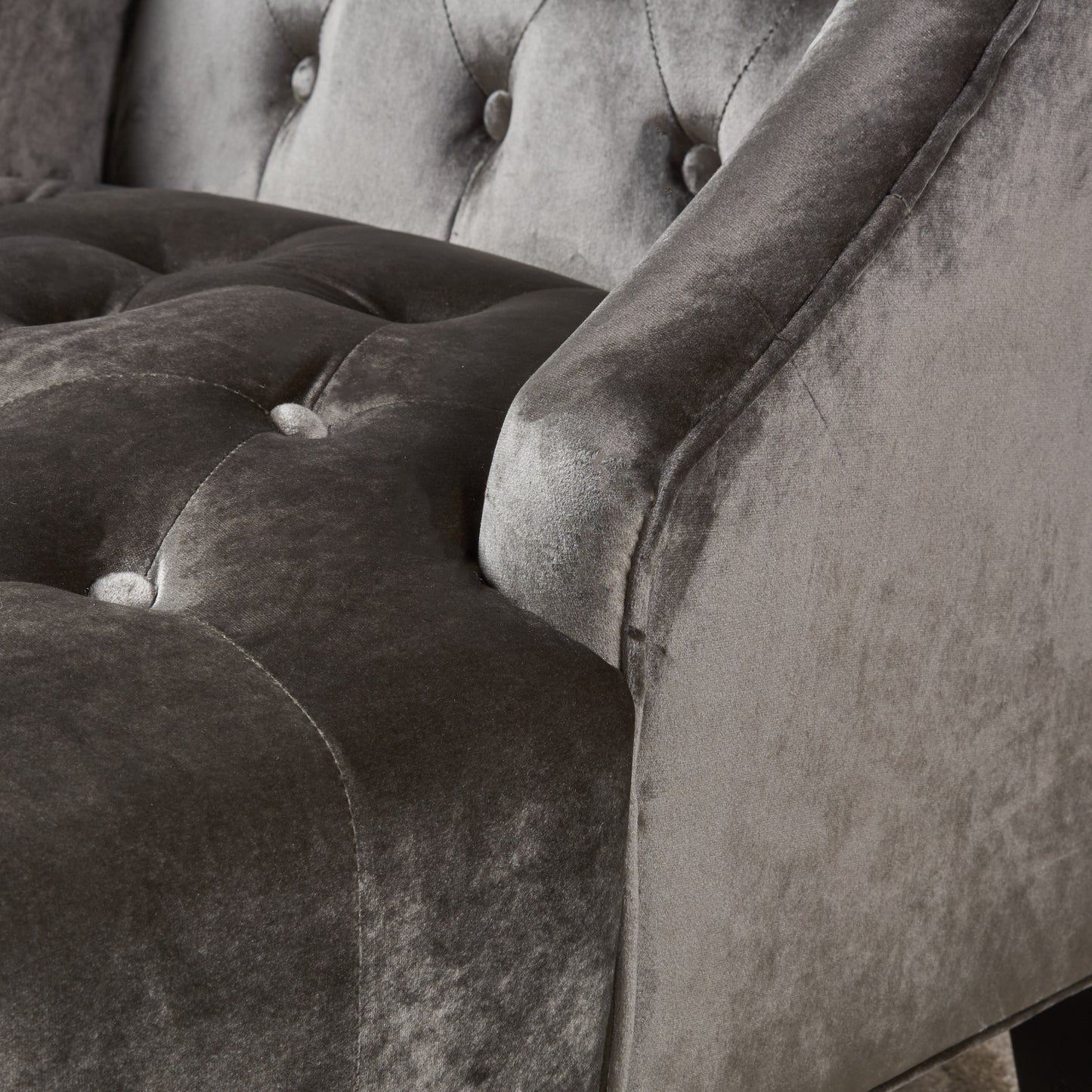 Grey Velvet Hi-Back Club Chair with Wingback Design