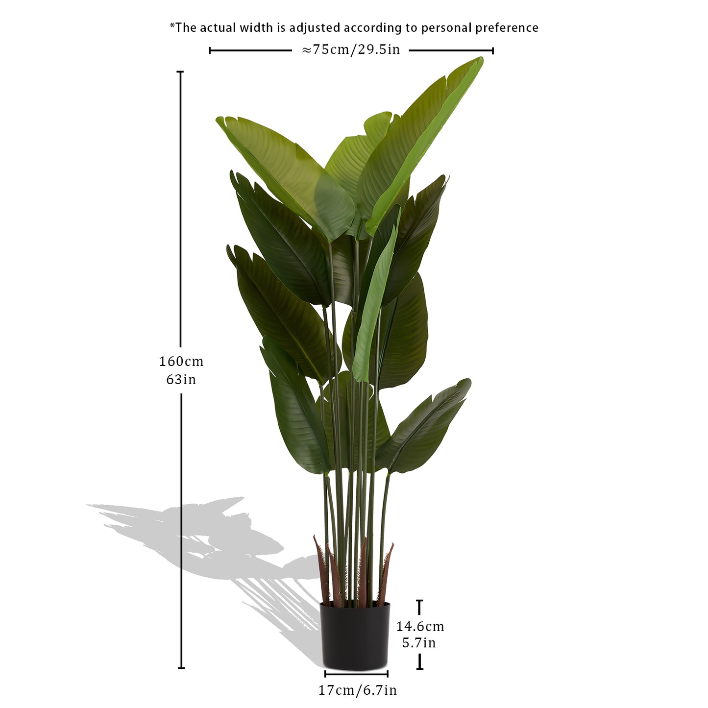 Artificial Bird of Paradise Plant - 5.2ft Faux Tropical Tree