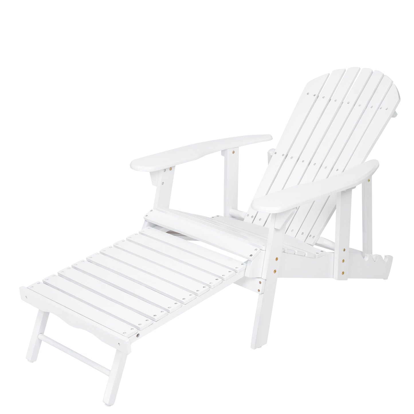 White Acacia Wood Malibu Adirondack Chair - Rustic Outdoor Seating