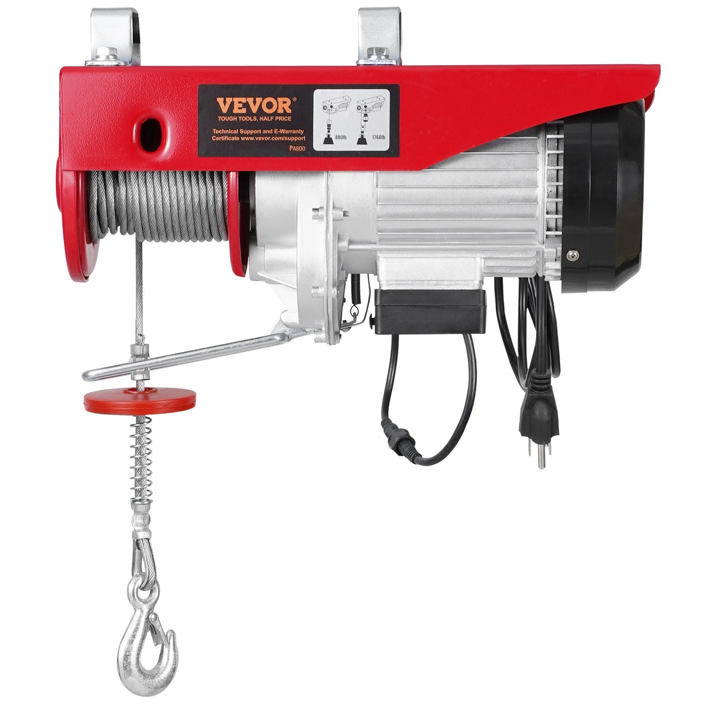 Electric Hoist Crane Winch 1760 lbs with Wireless Remote Control - Garden & Workshop Tool