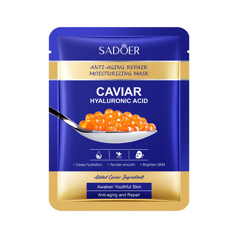 Hydrating Hyaluronic Acid Caviar Face Mask - Moisturizing Anti-Wrinkle Repair 25g