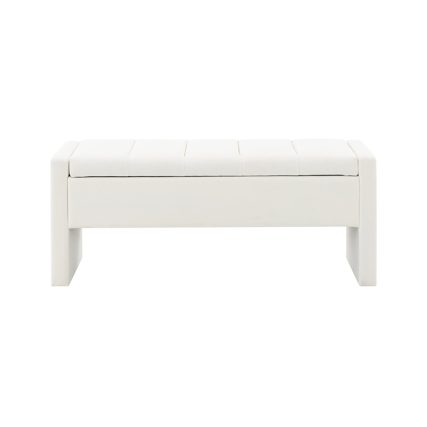 Upholstered Storage Bench with Comfy Design - Beige