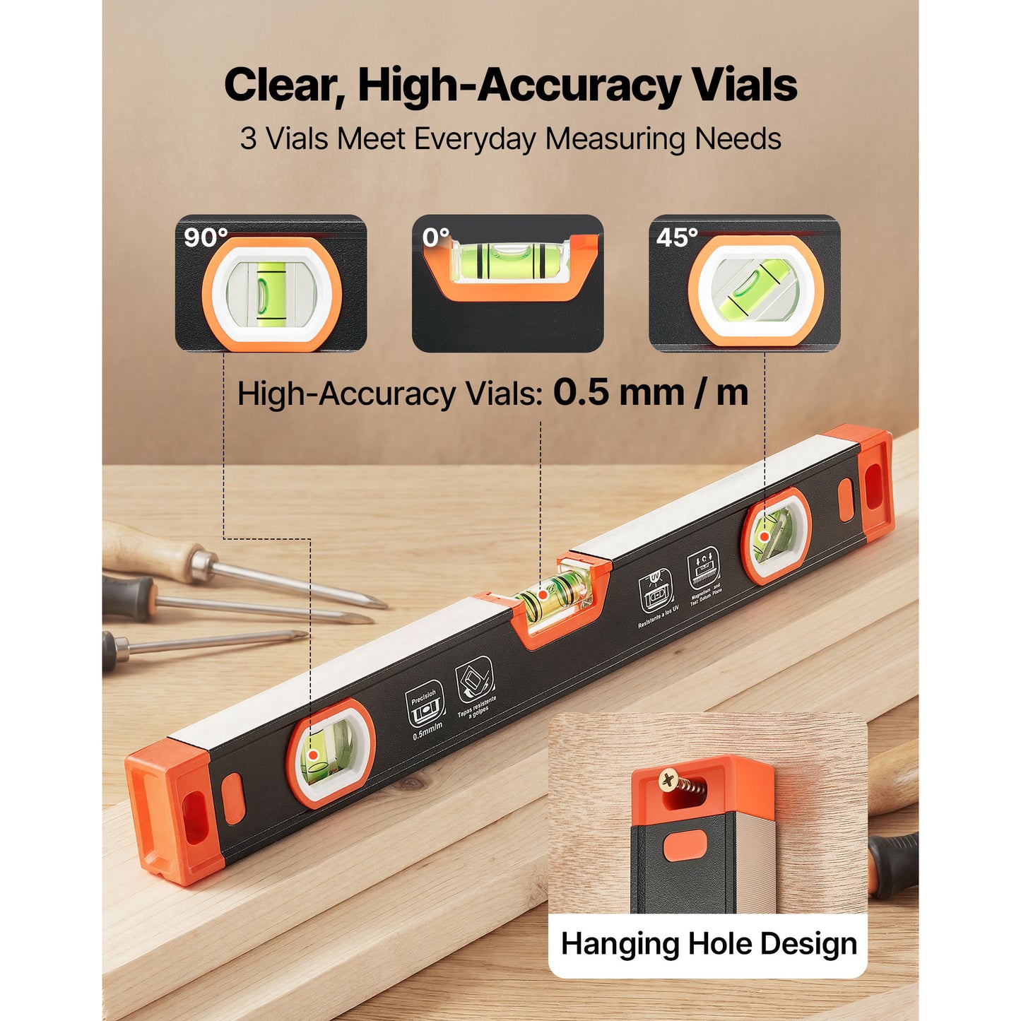 3-Piece Magnetic Torpedo Level Set - Construction & Home Renovation Tools
