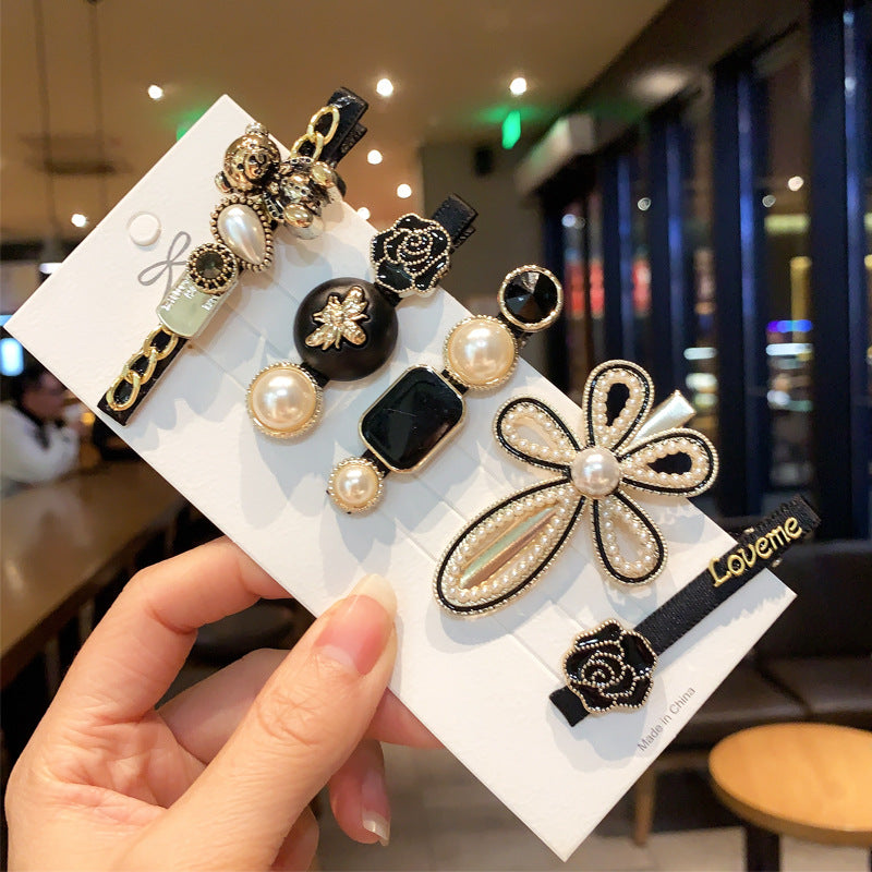 Women's Hair Clip Set - Fringe Side Barrettes in Multiple Colors & Styles