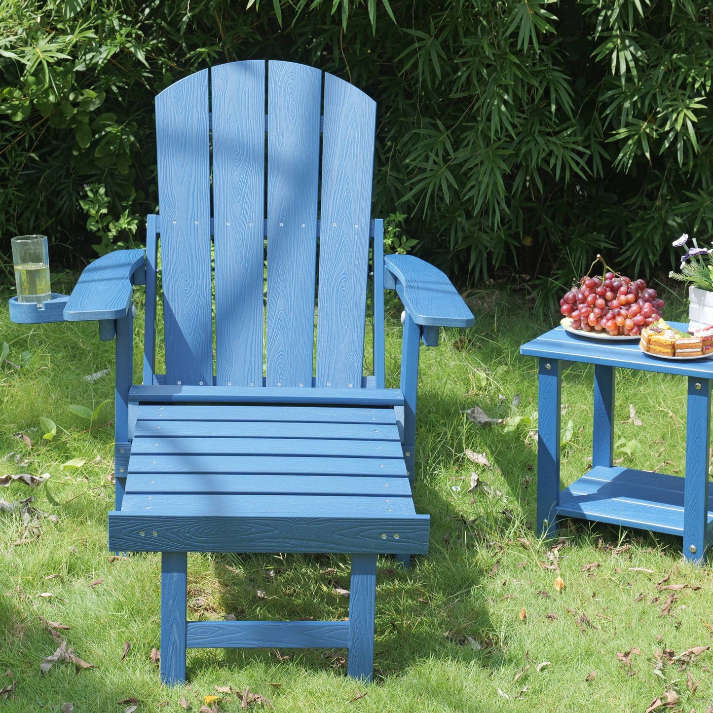 Outdoor Adjustable Lounge Chair With Cup HolderFor Patio Relaxation &