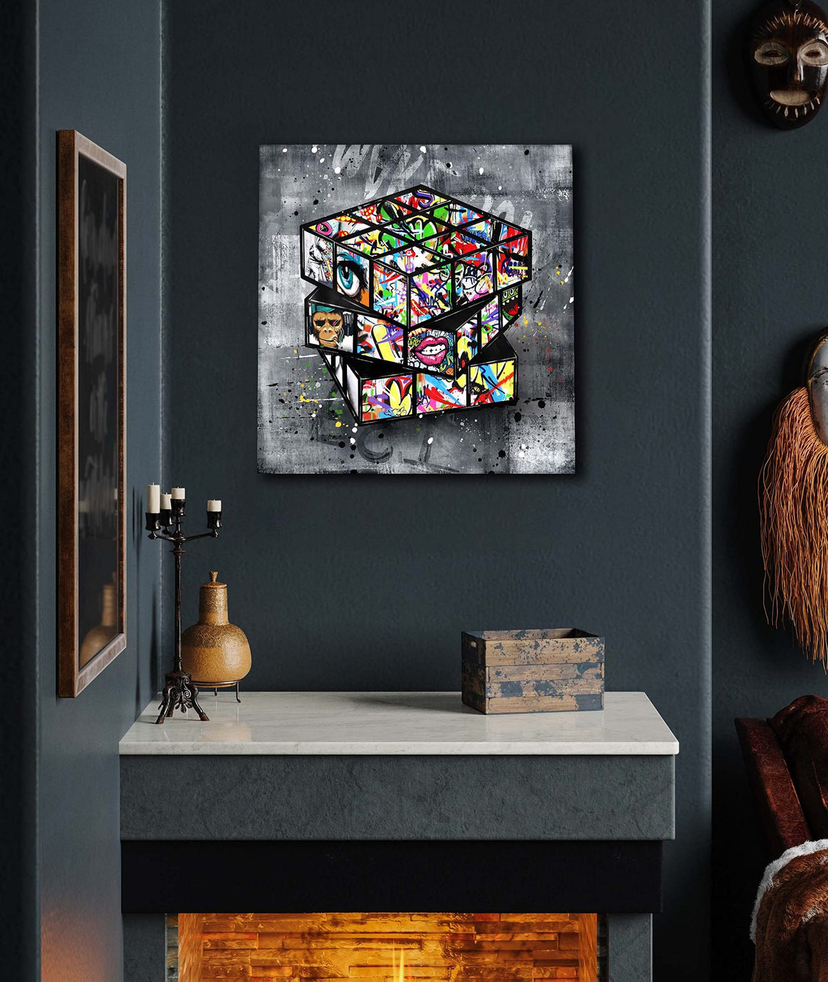Banksy Graffiti Canvas Wall Art - Framed Oil Painting for Home Decor