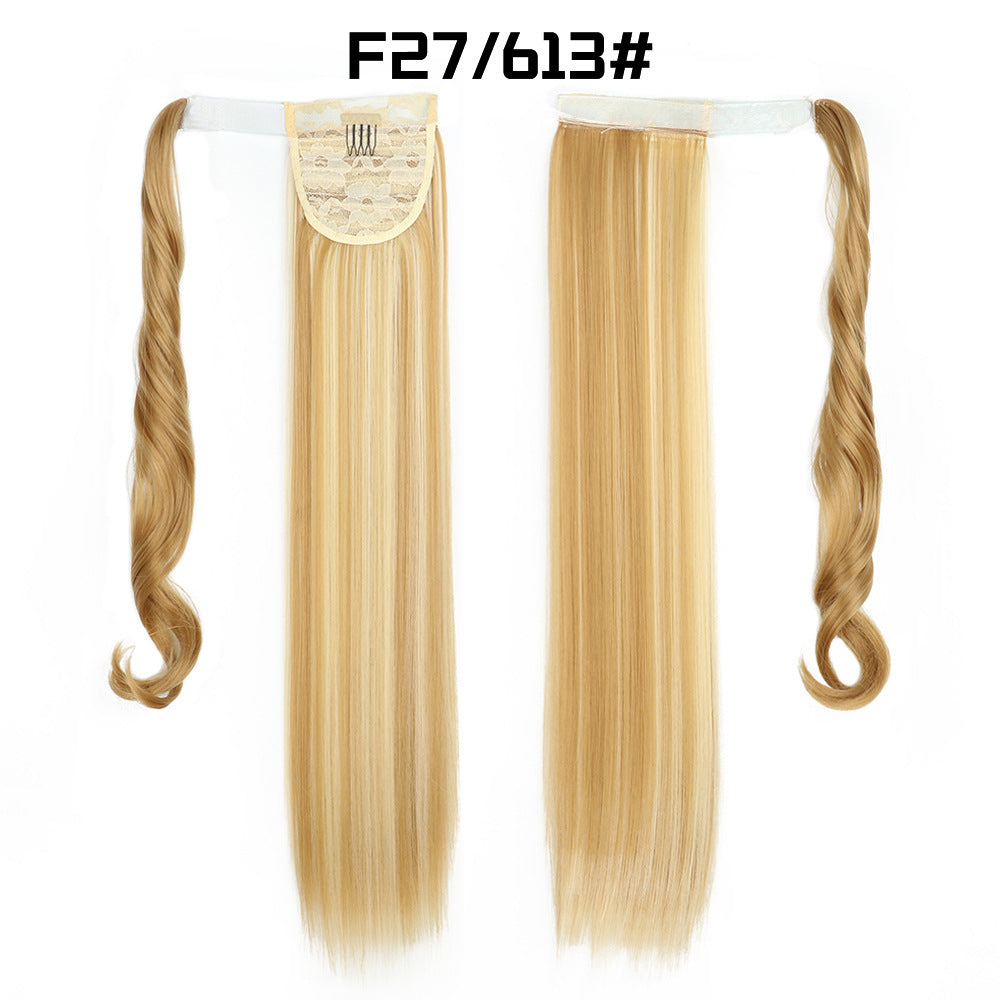 Long Straight Synthetic Hair Velcro Ponytail - Multiple Colors