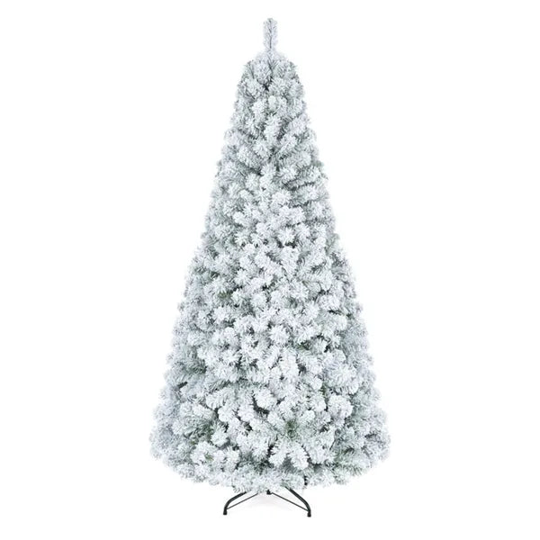 6 FT Snow Flocked Artificial Christmas Tree with 600 Tips