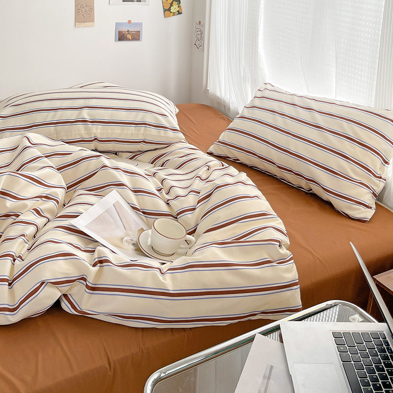 Minimalist Korean Duvet Cover Set - 3 or 4 Piece Modern Bedding