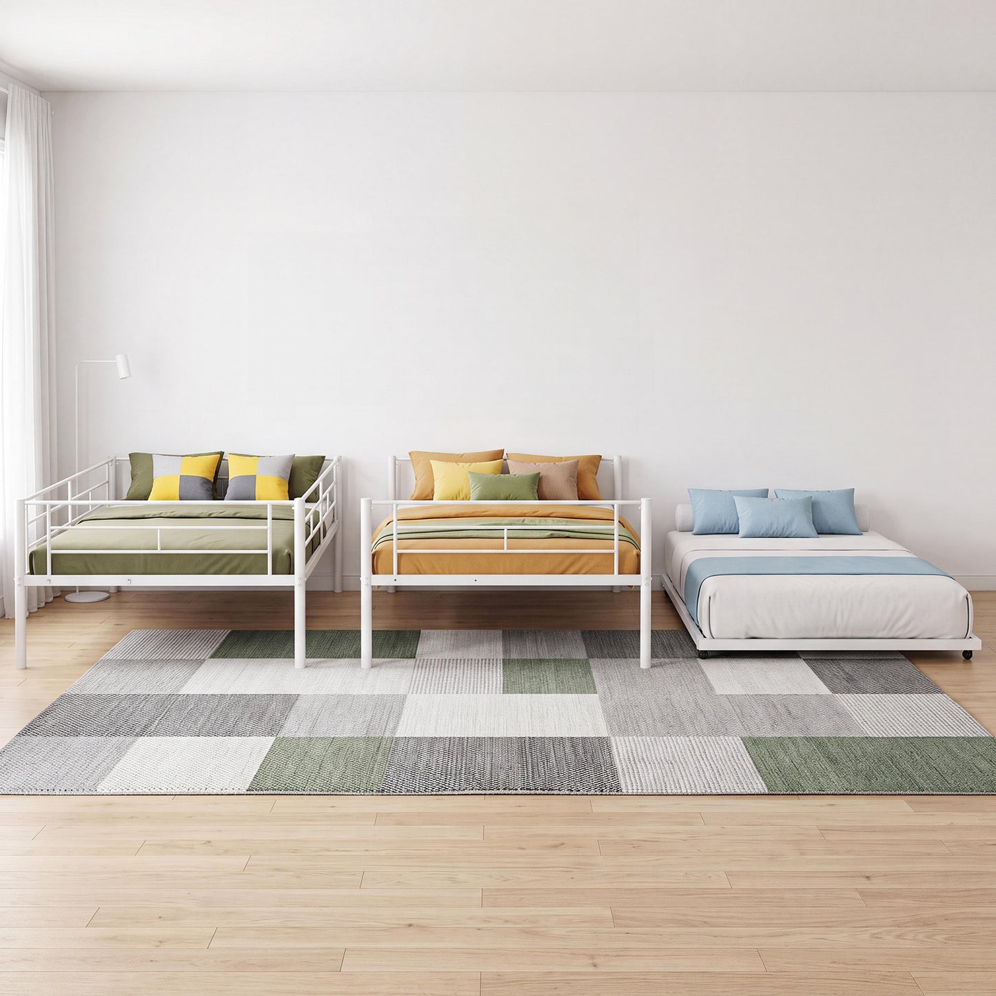 Twin Over Twin Bunk Bed with Trundle - Space Saving Design