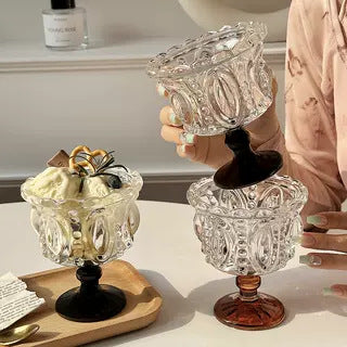 European Style Carved Glass Drinkware - 210ml Home Bar Glasses Set