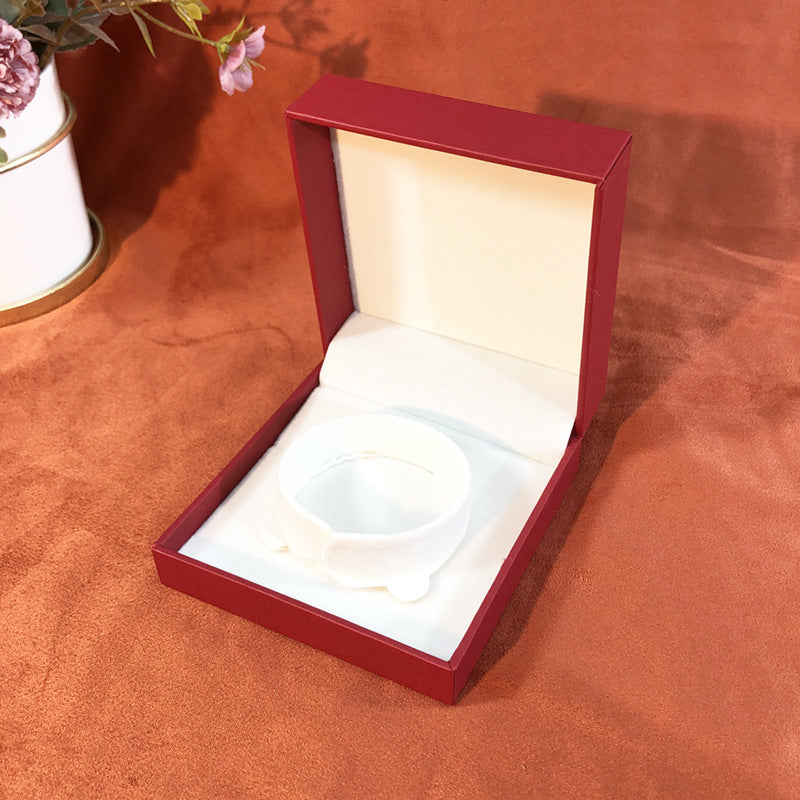 Red Faux Leather Jewelry Box with Multiple Variants - Compact Storage Organizer