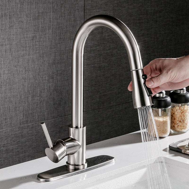 Pull-Out Kitchen Sink Faucet - Brushed Copper, Hot & Cold