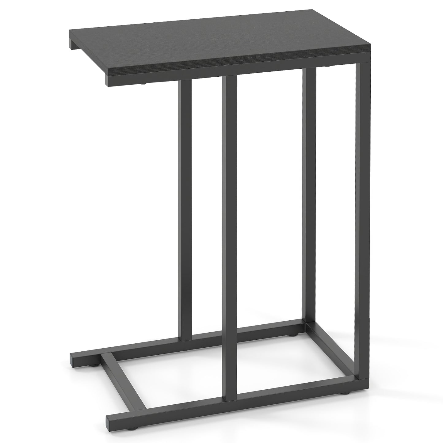 C-Shaped End Table for Couch - Space-Saving TV Tray