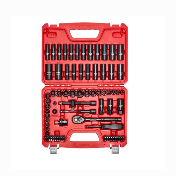 Impact Socket Set 3-8 Inch 96-Piece Heavy-Duty Tool Kit
