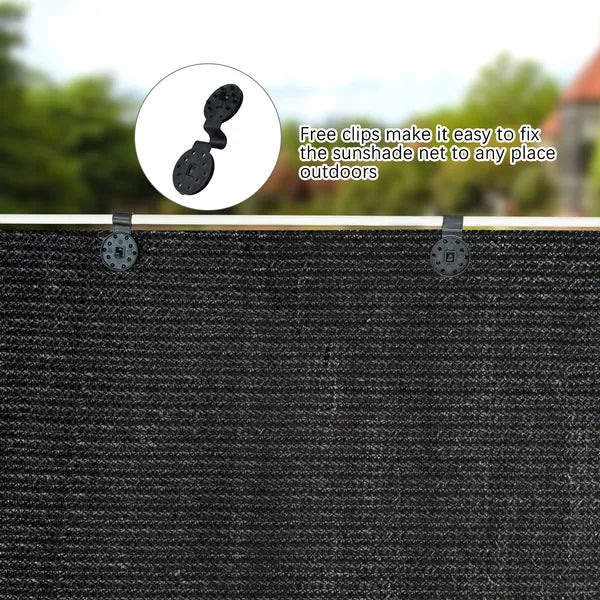 6.5ft x 12ft Black Sunshade Netting Fabric - UV Protection