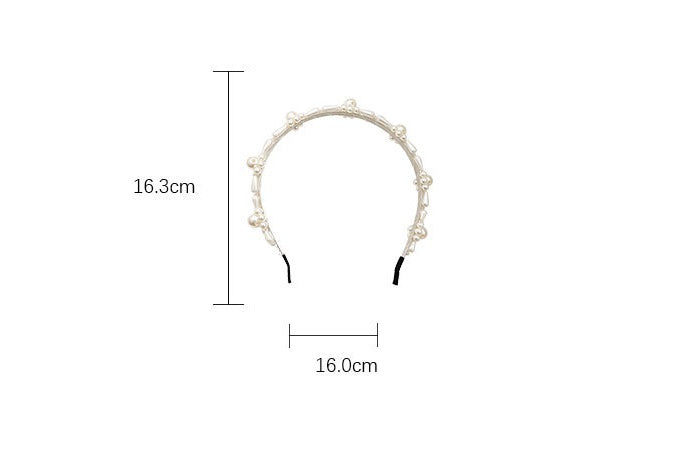 Women's Retro Pearl Headband with Geometric Beads