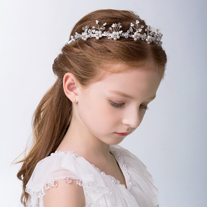 Wedding Flower Girl and Bridesmaid Hair Accessories White Pearl Headband