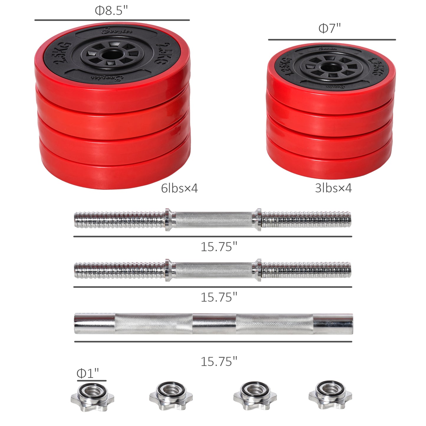 44 lb Adjustable Dumbbell and Barbell Set for Home Gym