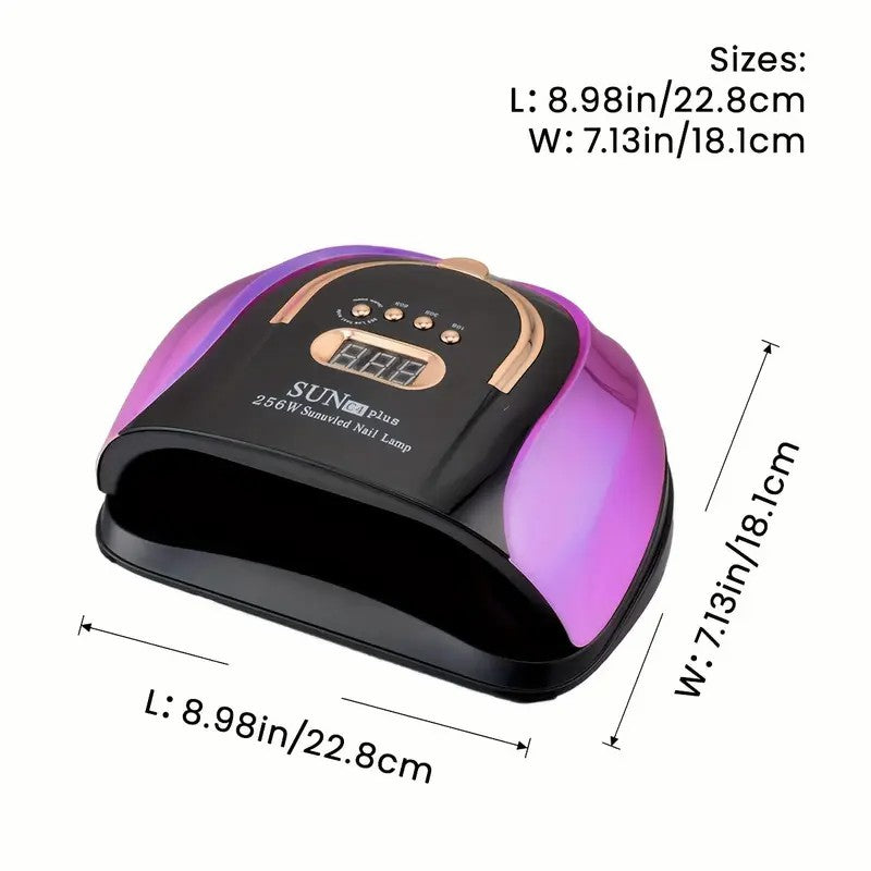 256W High-Power UV LED Nail Lamp with Smart Timer & Sensor - White
