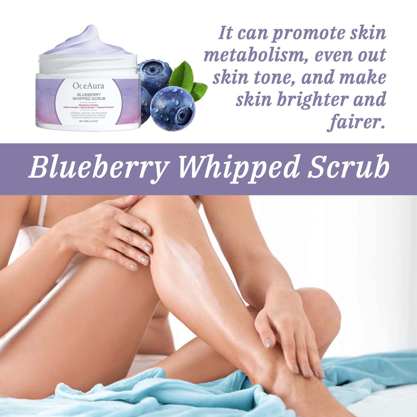 Blueberry Whipped Body Scrub - Exfoliating Brightening & Smoothing Treatment
