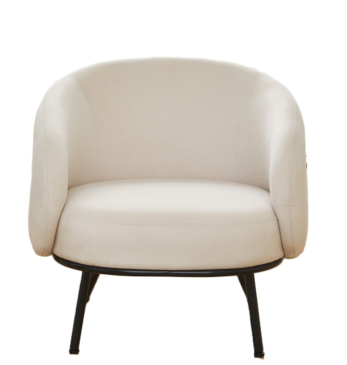 Mid-Century Modern Velvet Accent Chair, Upholstered Barrel Armchair