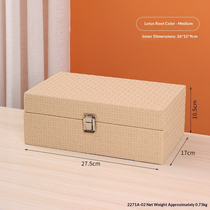 Minimalist Wooden Jewelry Organizer Large Capacity Desktop Storage Box