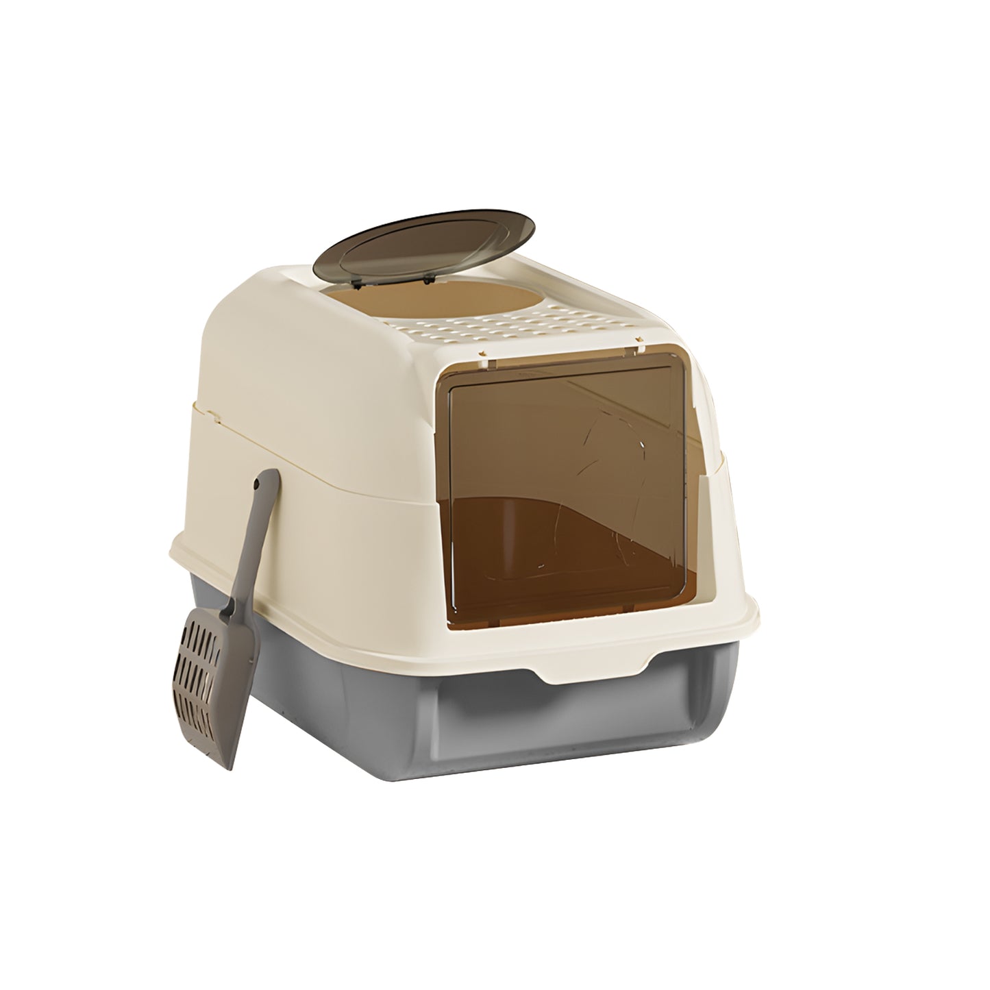 Double-Door Cat Litter Box with Self-Pickup Option - Pet Furniture