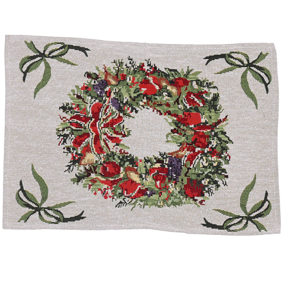 Christmas Knitted Cloth Placemats Set - Holiday Table Decor for Home