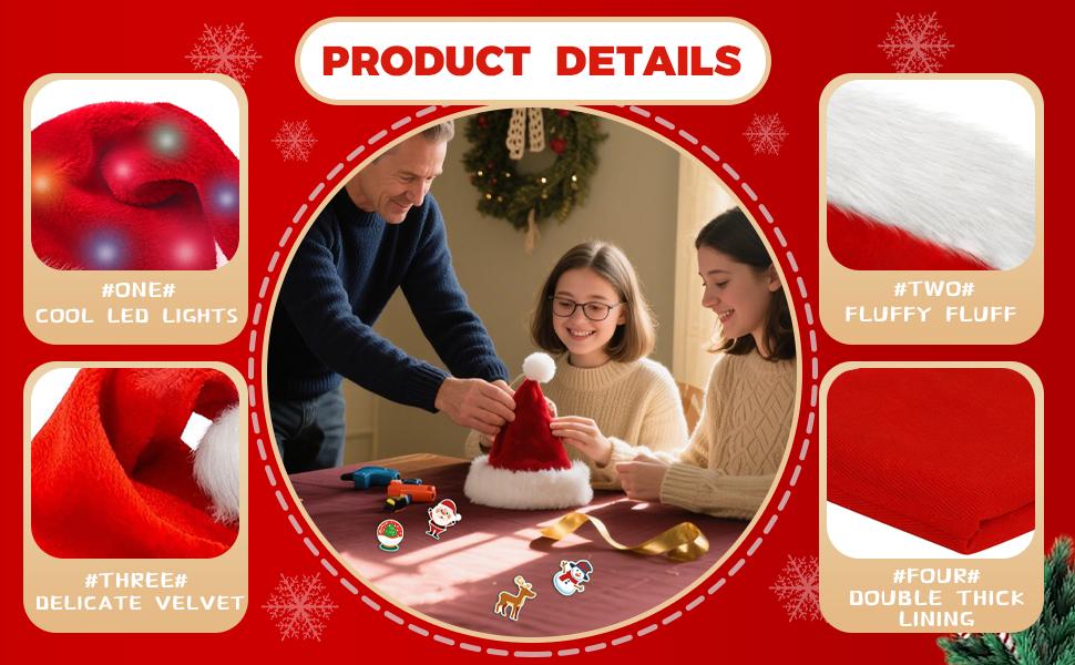 DIY LED Christmas Hat - Creative & Customizable Festive Accessory