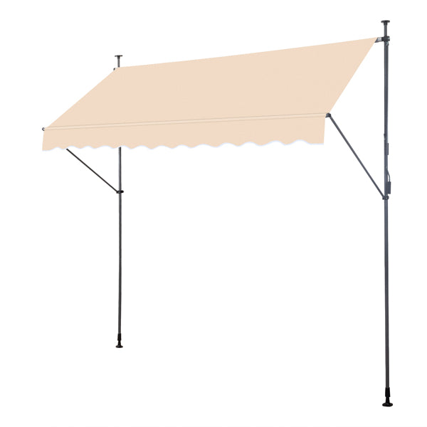 Retractable Patio Awning - Khaki Sun Shade Shelter